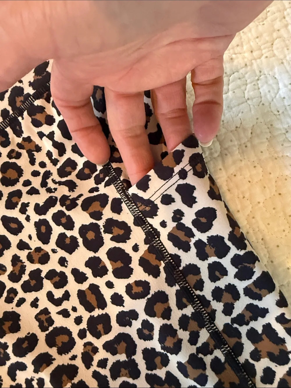 Women’s Leopard Print Athletic Leggings - Taupe and Black